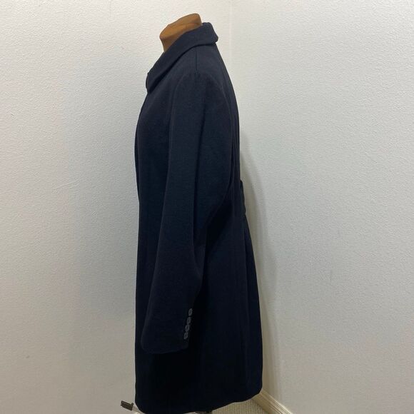 Anne Klein Women's 100% Wool Black Long Coat Size 8 Button Down - Picture 3 of 11